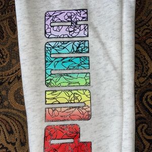 GIRLS PUMA BLING GLITTER RAINBOW LEG SWEAT PANT JOGGER SZ XL (14/16)